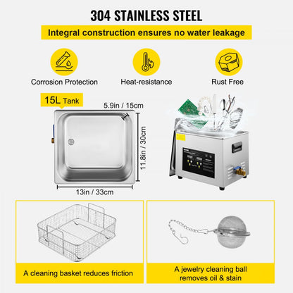 Vevor 15L Ultrasonic Cleaner