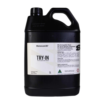 Monocure3D TRY-IN Biocompatible Dental Resin 5kg – bulk dental resin for professional dental applications