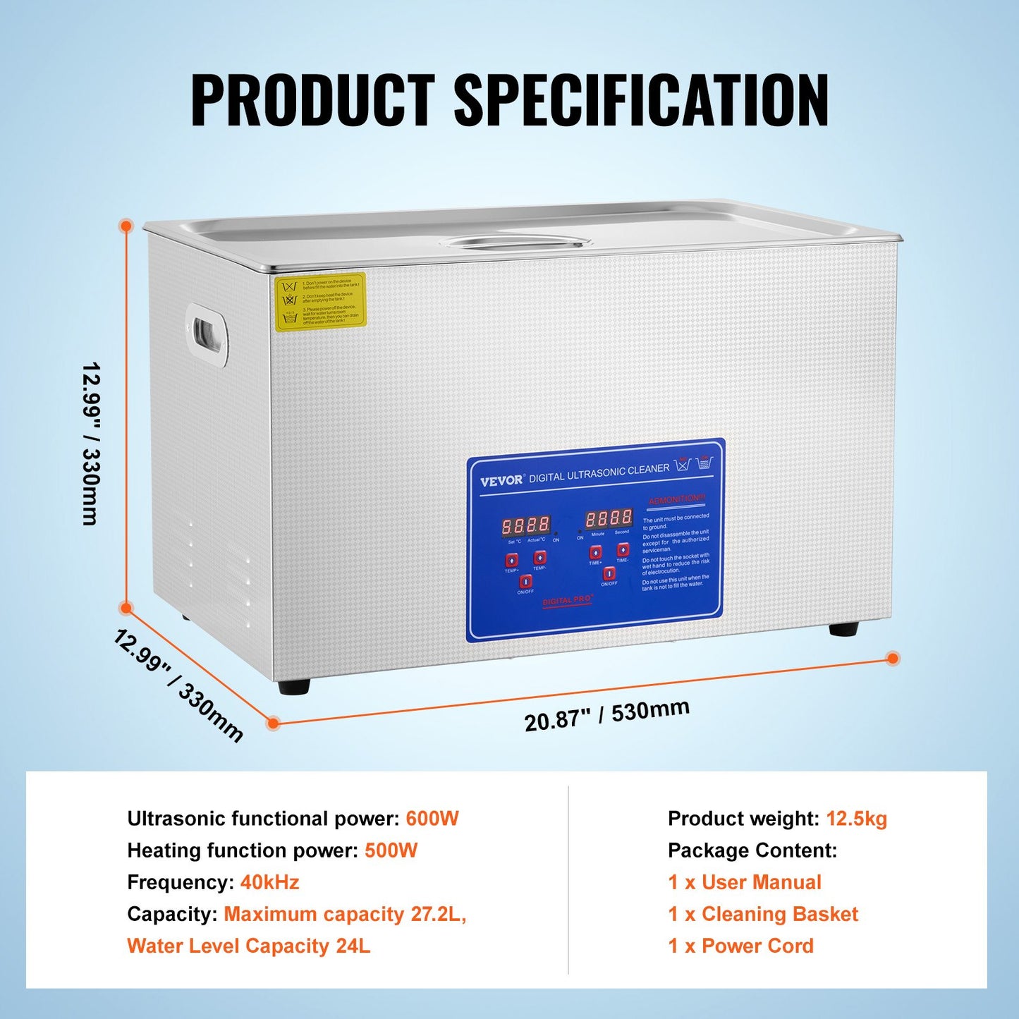 Vevor 30L Ultrasonic Cleaner